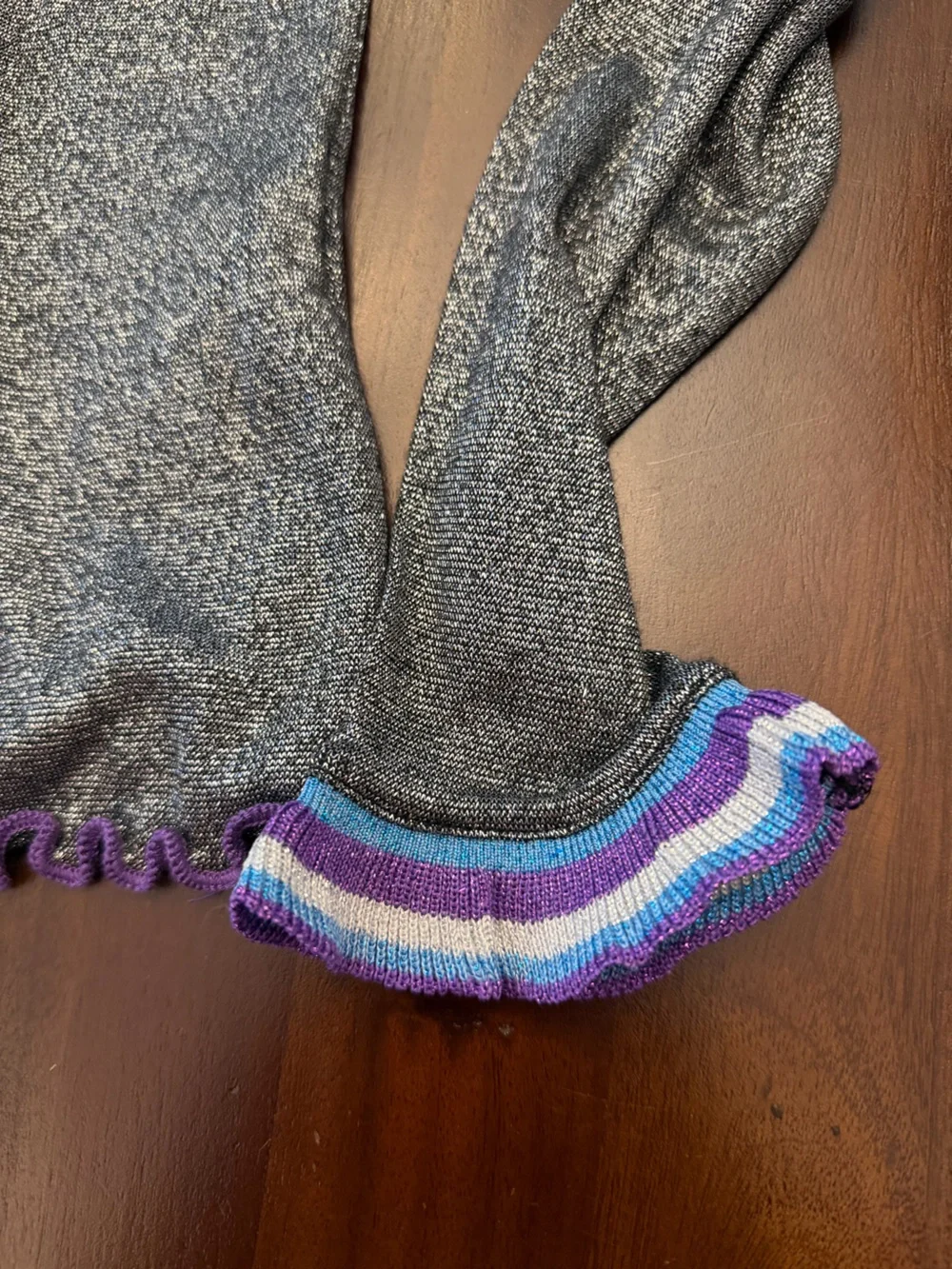 MISSONI  Margherita Missoni x Splendid Gray Shimmer Long Sleeve Knit Top - Picture 4 of 7